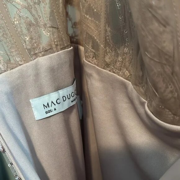 Mac Duggal Strapless Embellished Trumpet Gown in Blush - Picture 3 of 7